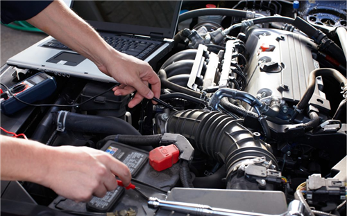 working on a car engine